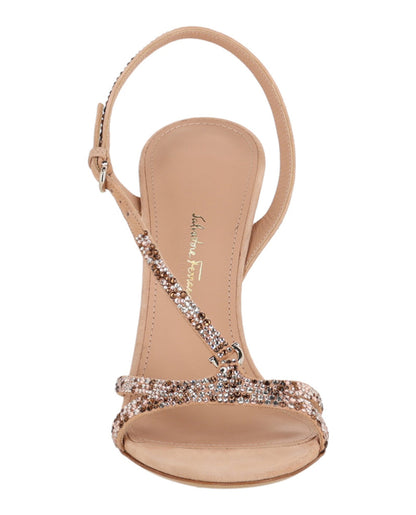 Ferragamo Jole X5 Crystal Embellished Heels