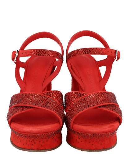 Ferragamo Sonya Suede Platform Sandals