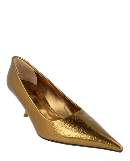 Ferragamo Eva Embossed Floral Pumps - Wide Width