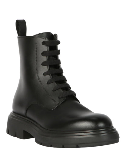 Ferragamo Dionne Leather Combat Boots