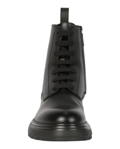 Ferragamo Dionne Leather Combat Boots