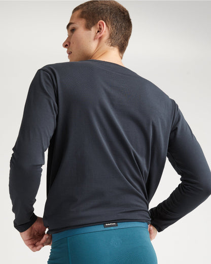 Mens Pima Long Sleeve Pocket Tee - Pima Cotton Jersey - Black