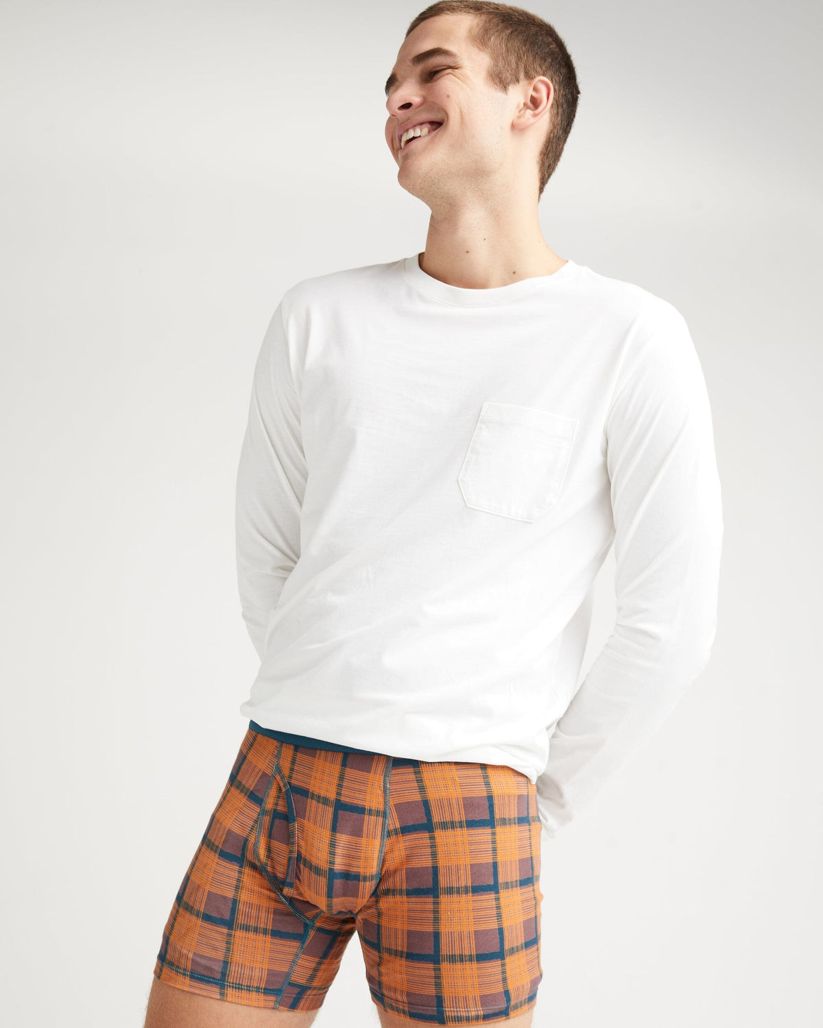 Mens Pima Long Sleeve Pocket Tee - Pima Cotton Jersey - White