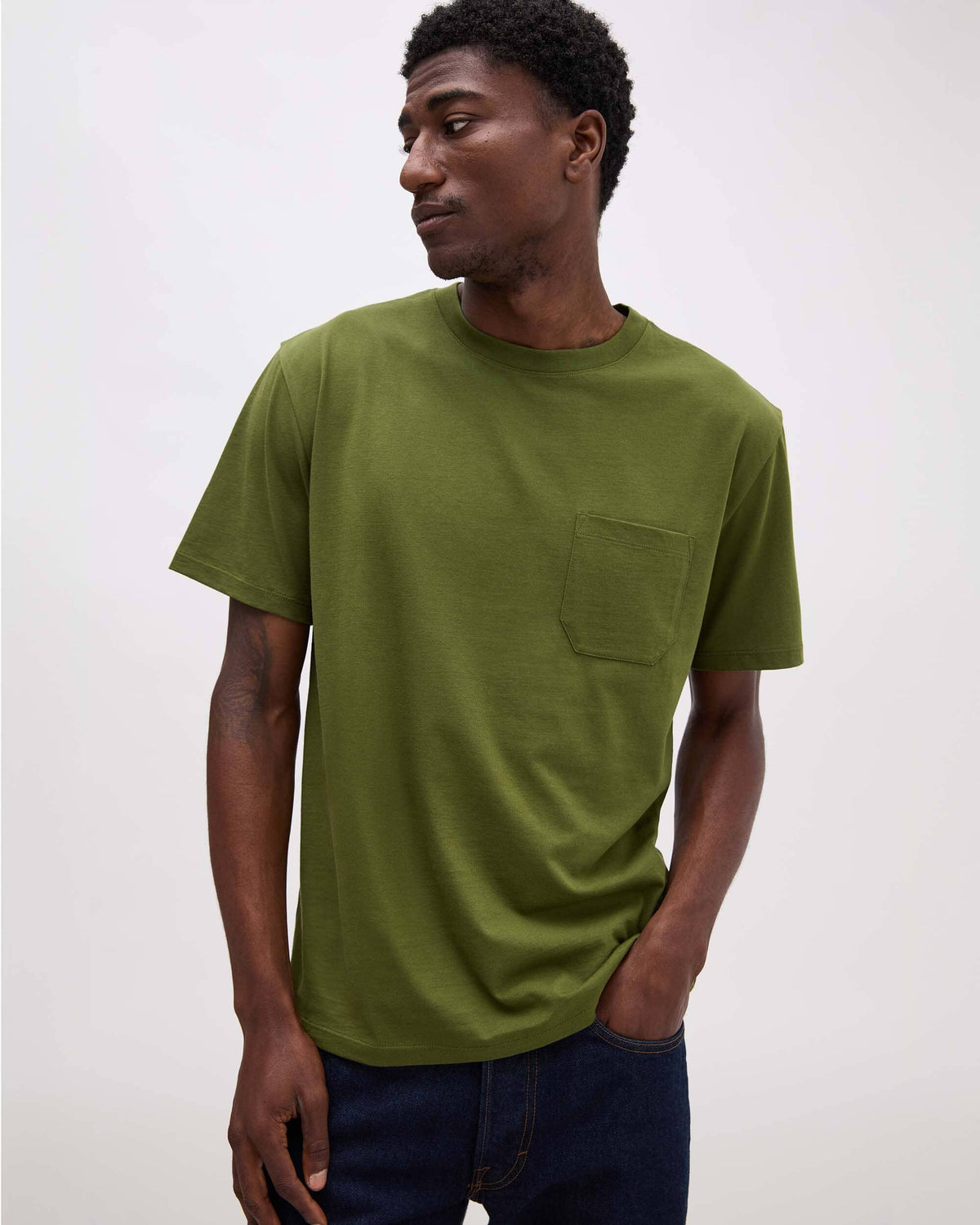 Mens Pima Pocket Tee - Pima Cotton Jersey - Cypress