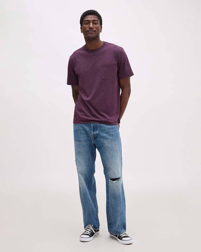 Mens Pima Pocket Tee - Pima Cotton Jersey - Plum Wine