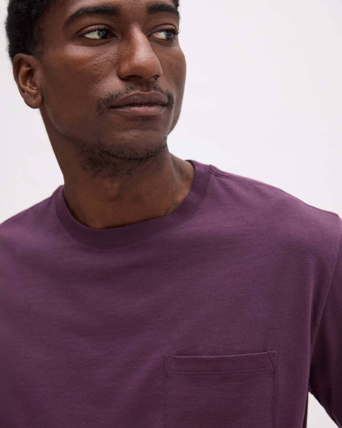 Mens Pima Pocket Tee - Pima Cotton Jersey - Plum Wine