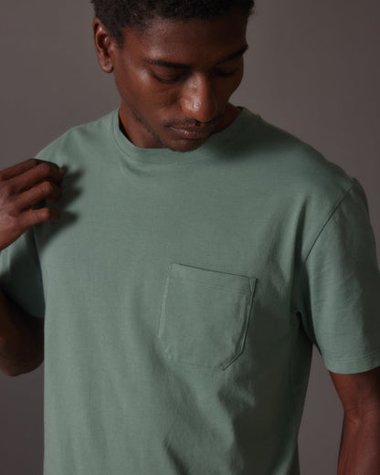 Mens Pima Pocket Tee - Pima Cotton Jersey - Sage Leaf