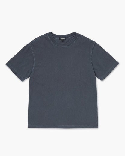 Mens Relaxed Short Sleeve Tee - Pigment Dye Jersey - Blue Steel