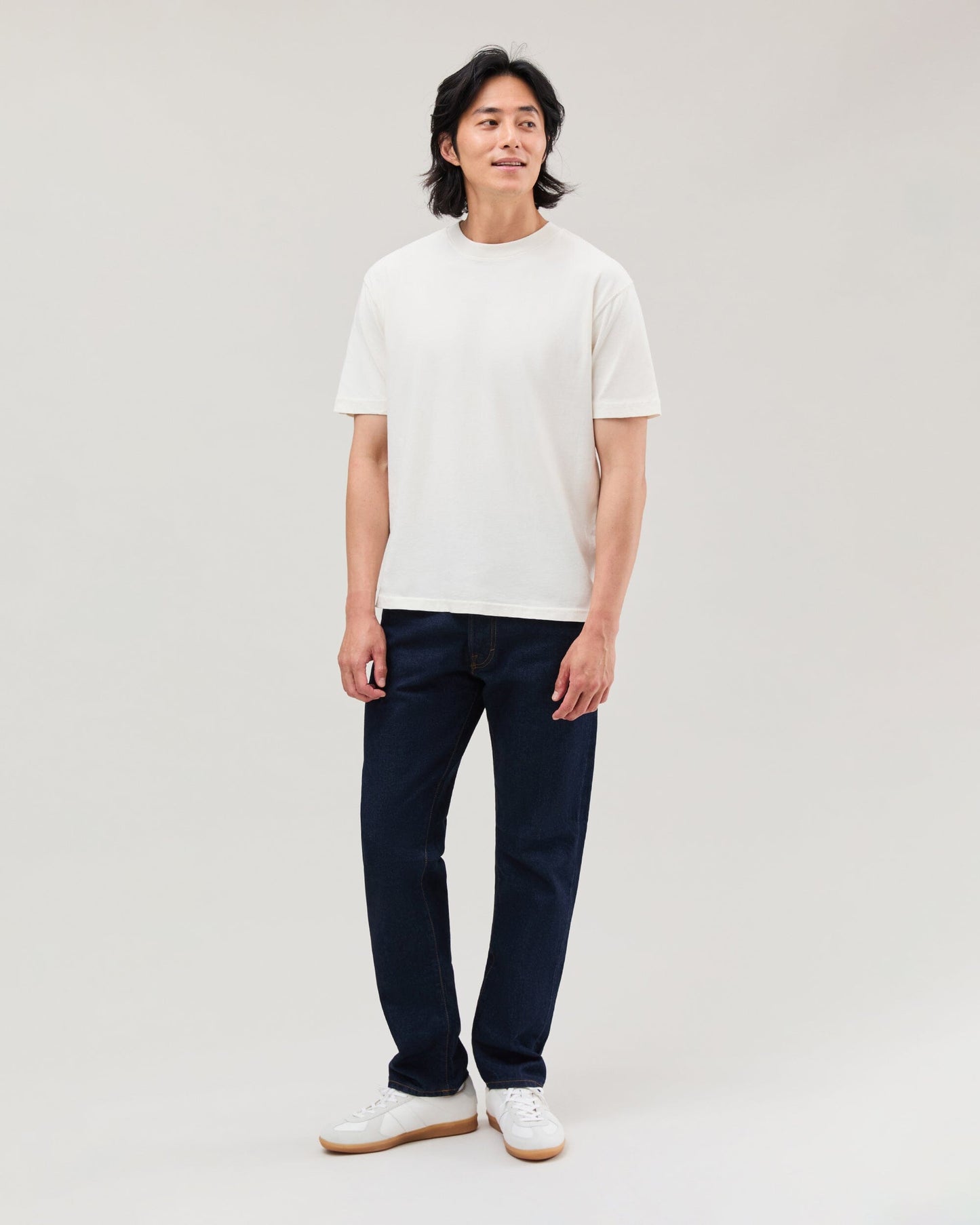 Mens Relaxed Short Sleeve Tee - Pigment Dye Jersey - Bone