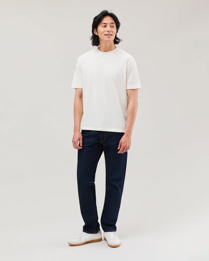 Mens Relaxed Short Sleeve Tee - Pigment Dye Jersey - Bone