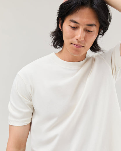 Mens Relaxed Short Sleeve Tee - Pigment Dye Jersey - Bone