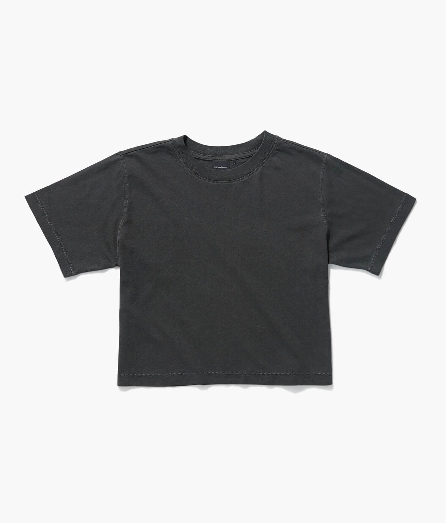Womens Relaxed Crop Tee - Pigment Dye Jersey - Stretch Limo