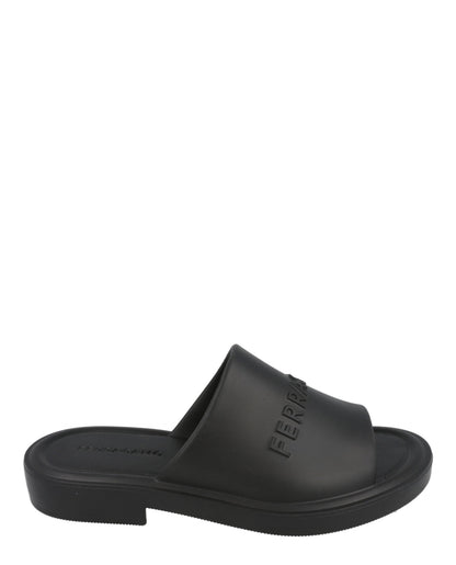 Ferragamo Giuneva Logo Embossed Slides