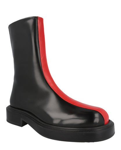 Ferragamo Florentia Contrasting Insert Ankle Boots