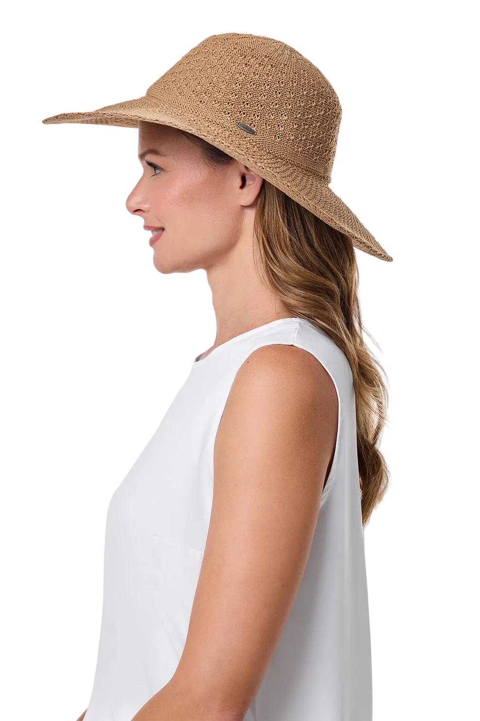 Coolibar Perla Packable Wide Brim Hat UPF 50+ - Tan