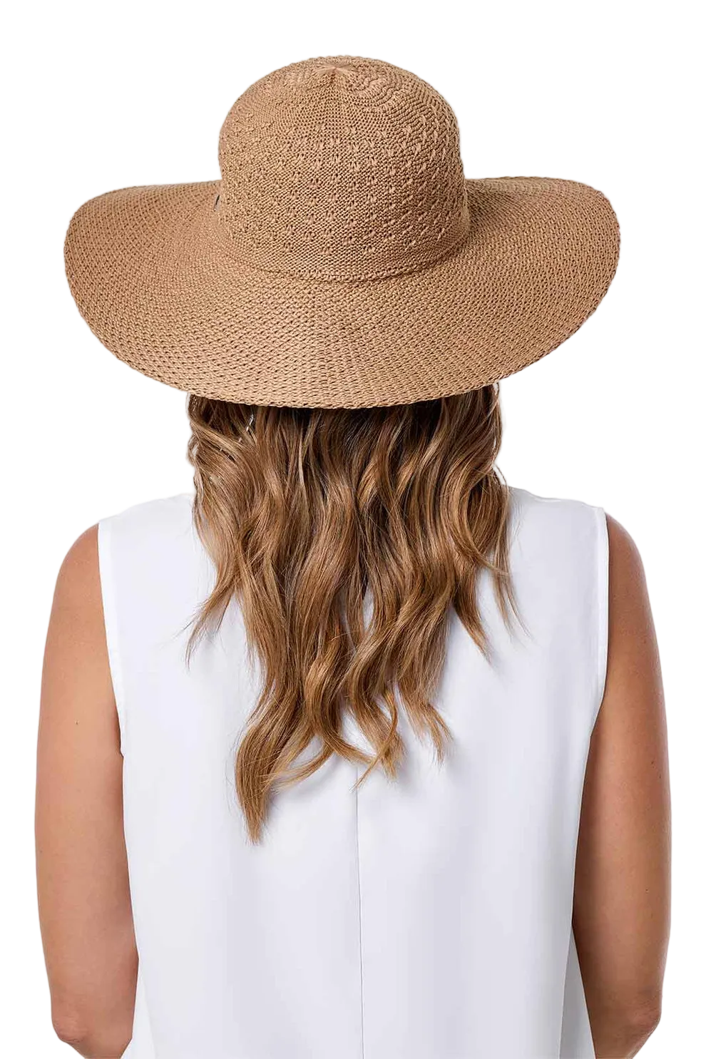 Coolibar Perla Packable Wide Brim Hat UPF 50+ - Tan