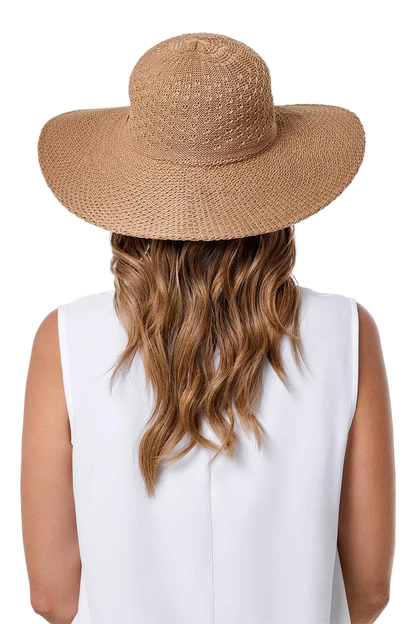 Coolibar Perla Packable Wide Brim Hat UPF 50+ - Tan