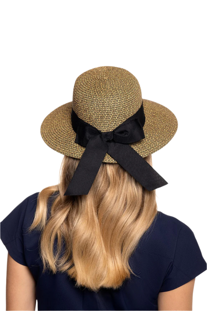 Coolibar Clara Asymmetrical Sun Hat UPF 50+ - Coffee Multi