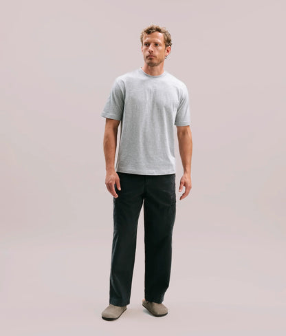 Mens Relaxed Short Sleeve Tee - Pigment Dye Jersey - Heather Grey