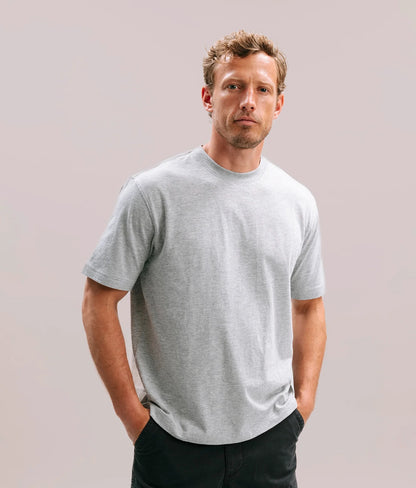 Mens Relaxed Short Sleeve Tee - Pigment Dye Jersey - Heather Grey