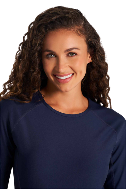Coolibar Women's Hightide Short Sleeve Swim Shirt UPF 50+ - Navy