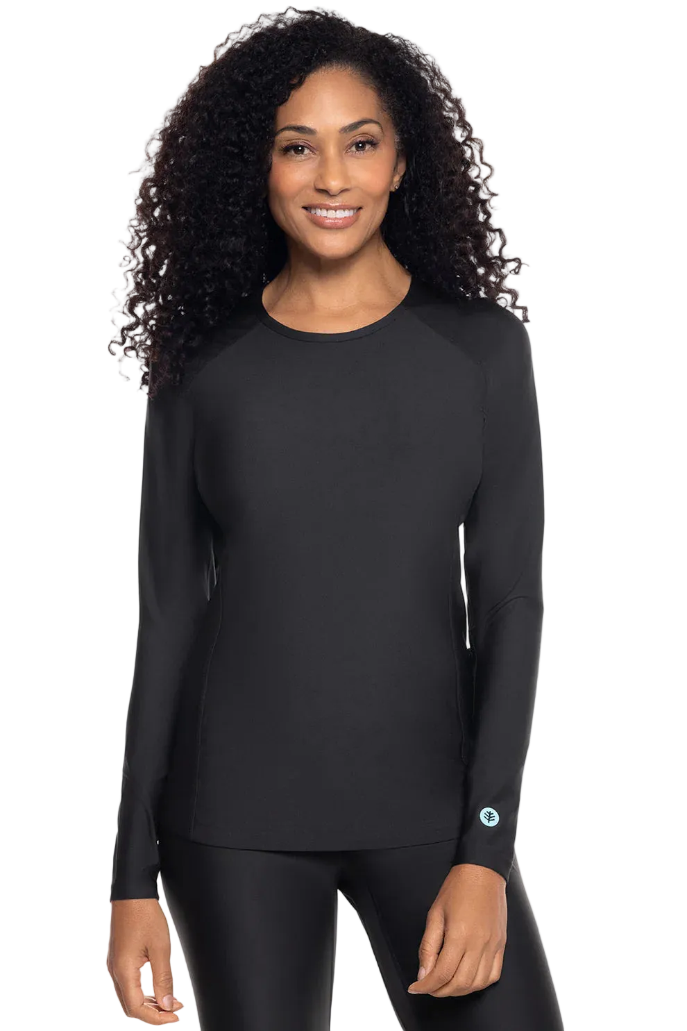Coolibar Women's Hightide Long Sleeve Swim Shirt UPF 50+ - Black