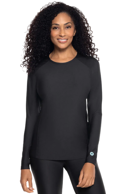 Coolibar Women's Hightide Long Sleeve Swim Shirt UPF 50+ - Black