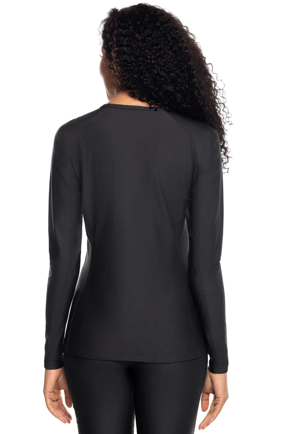 Coolibar Women's Hightide Long Sleeve Swim Shirt UPF 50+ - Black
