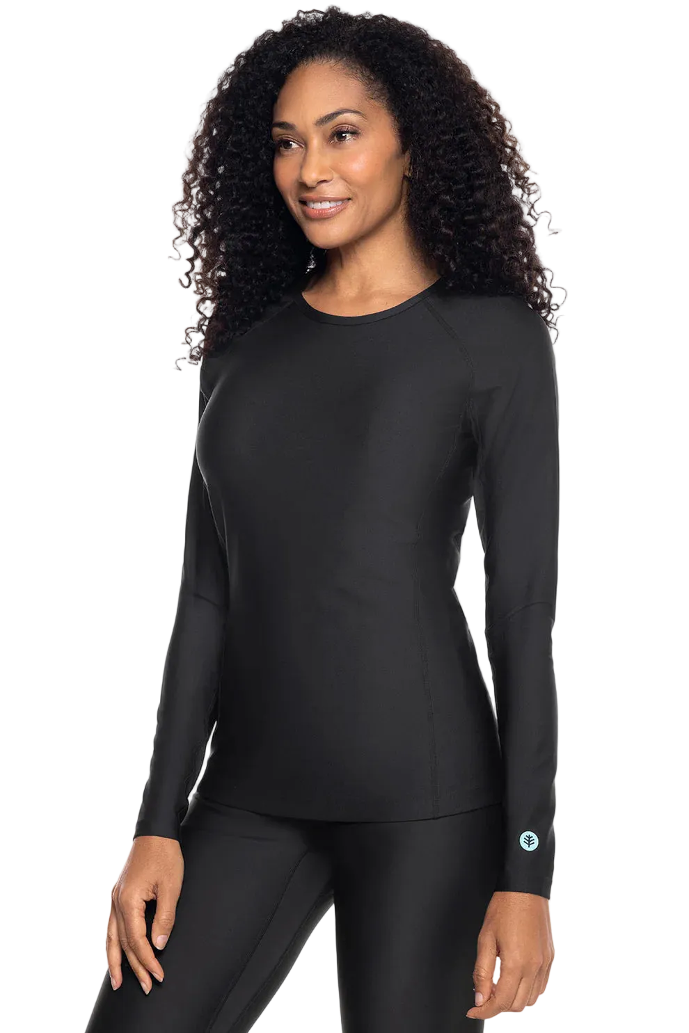 Coolibar Women's Hightide Long Sleeve Swim Shirt UPF 50+ - Black