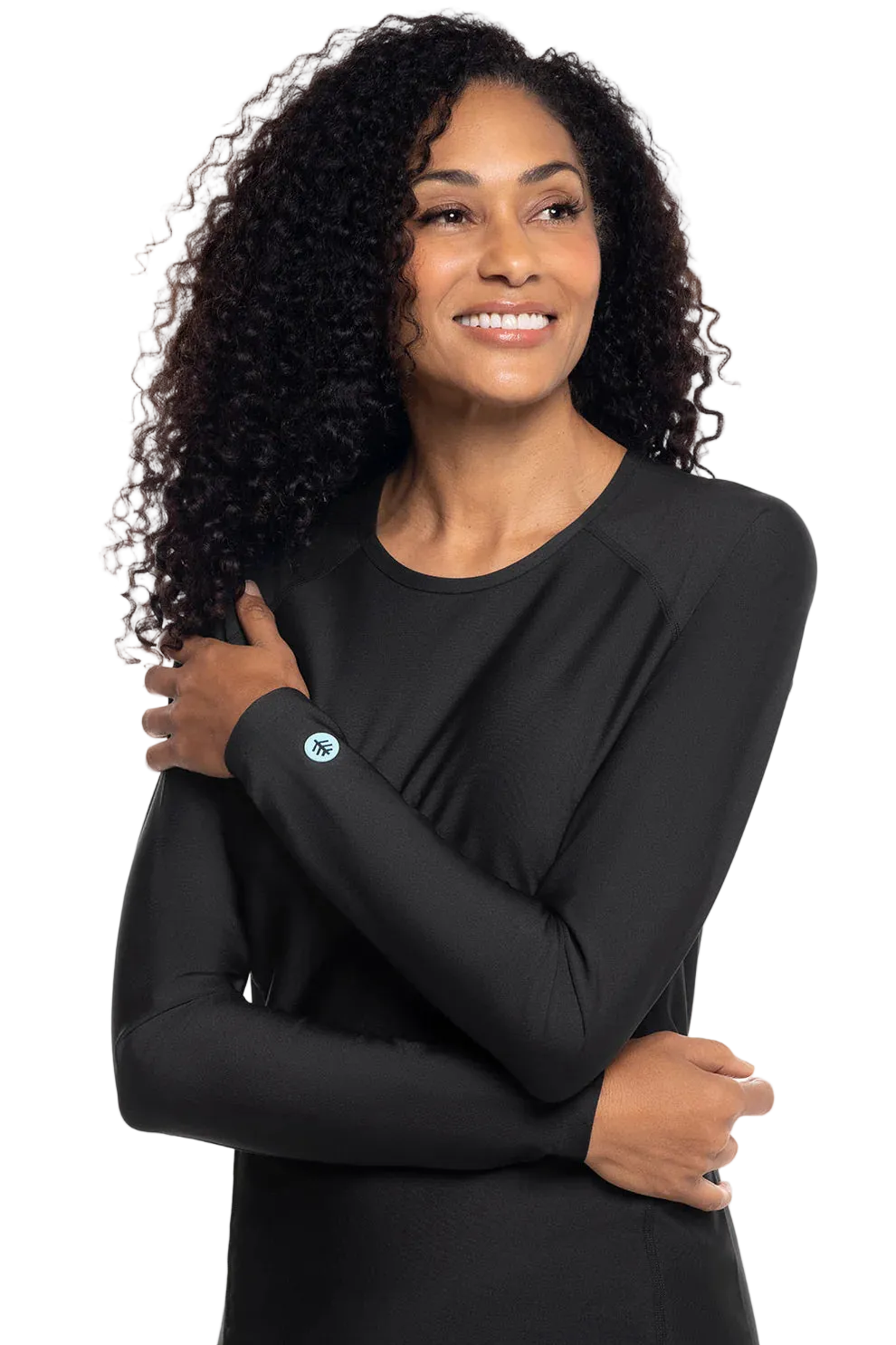 Coolibar Women's Hightide Long Sleeve Swim Shirt UPF 50+ - Black