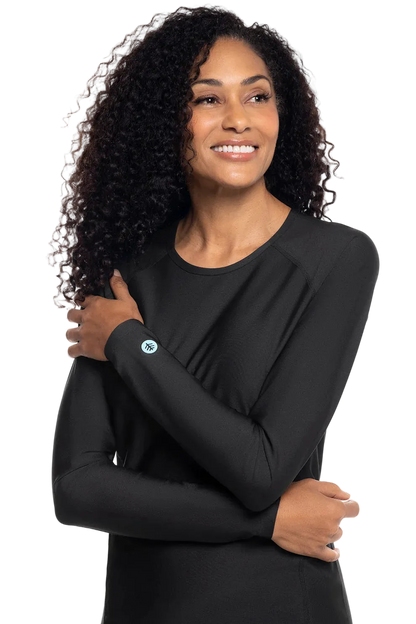 Coolibar Women's Hightide Long Sleeve Swim Shirt UPF 50+ - Black