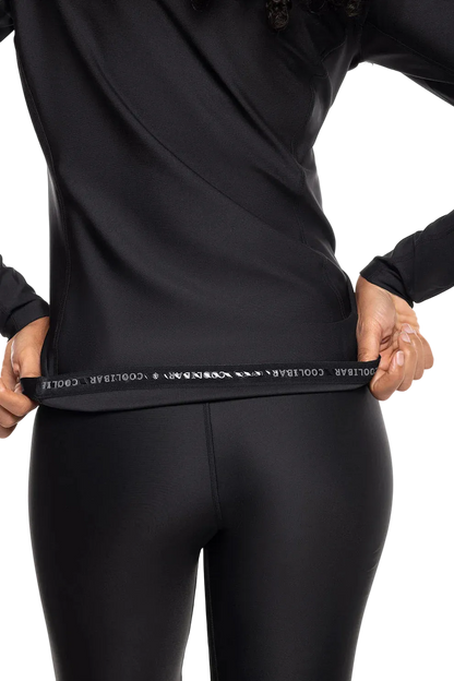 Coolibar Women's Hightide Long Sleeve Swim Shirt UPF 50+ - Black