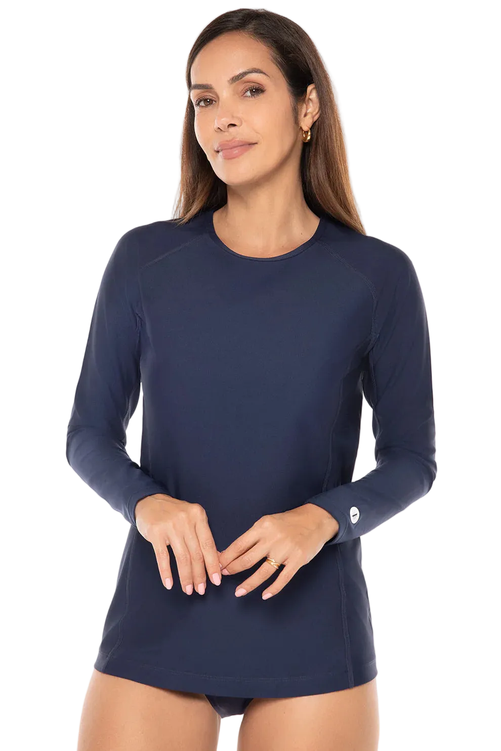 Coolibar Women's Hightide Long Sleeve Swim Shirt UPF 50+ - Navy