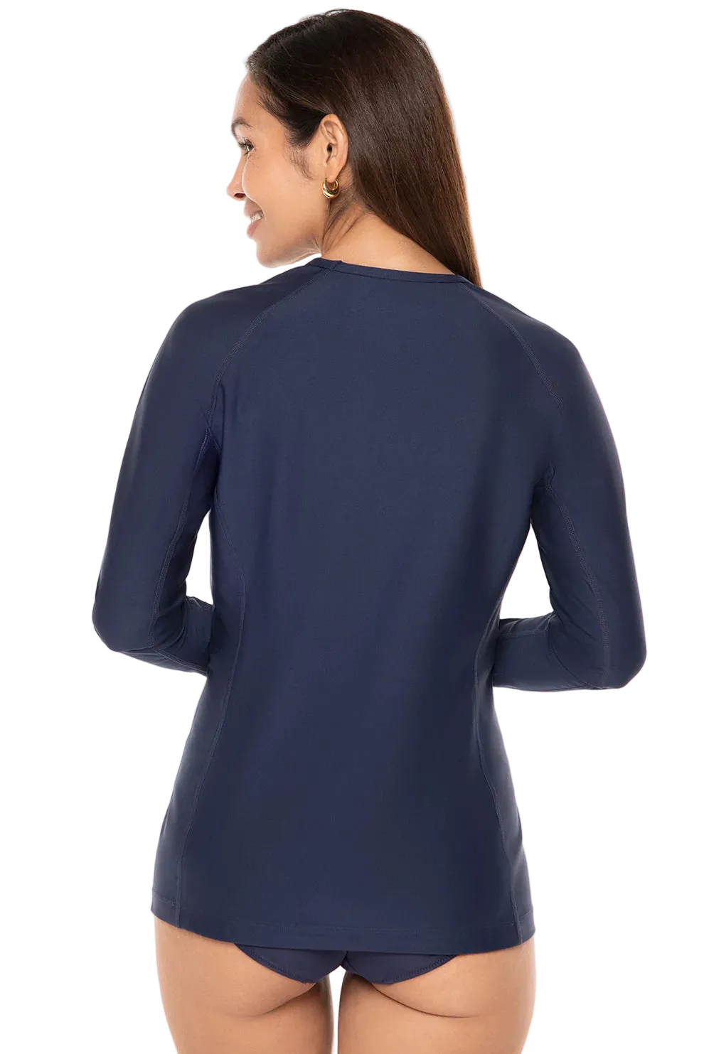 Coolibar Women's Hightide Long Sleeve Swim Shirt UPF 50+ - Navy