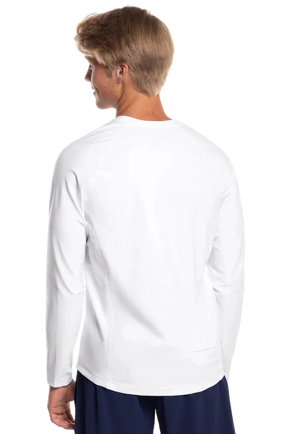 Coolibar Men's Hightide Long Sleeve Swim Shirt UPF 50+ - White