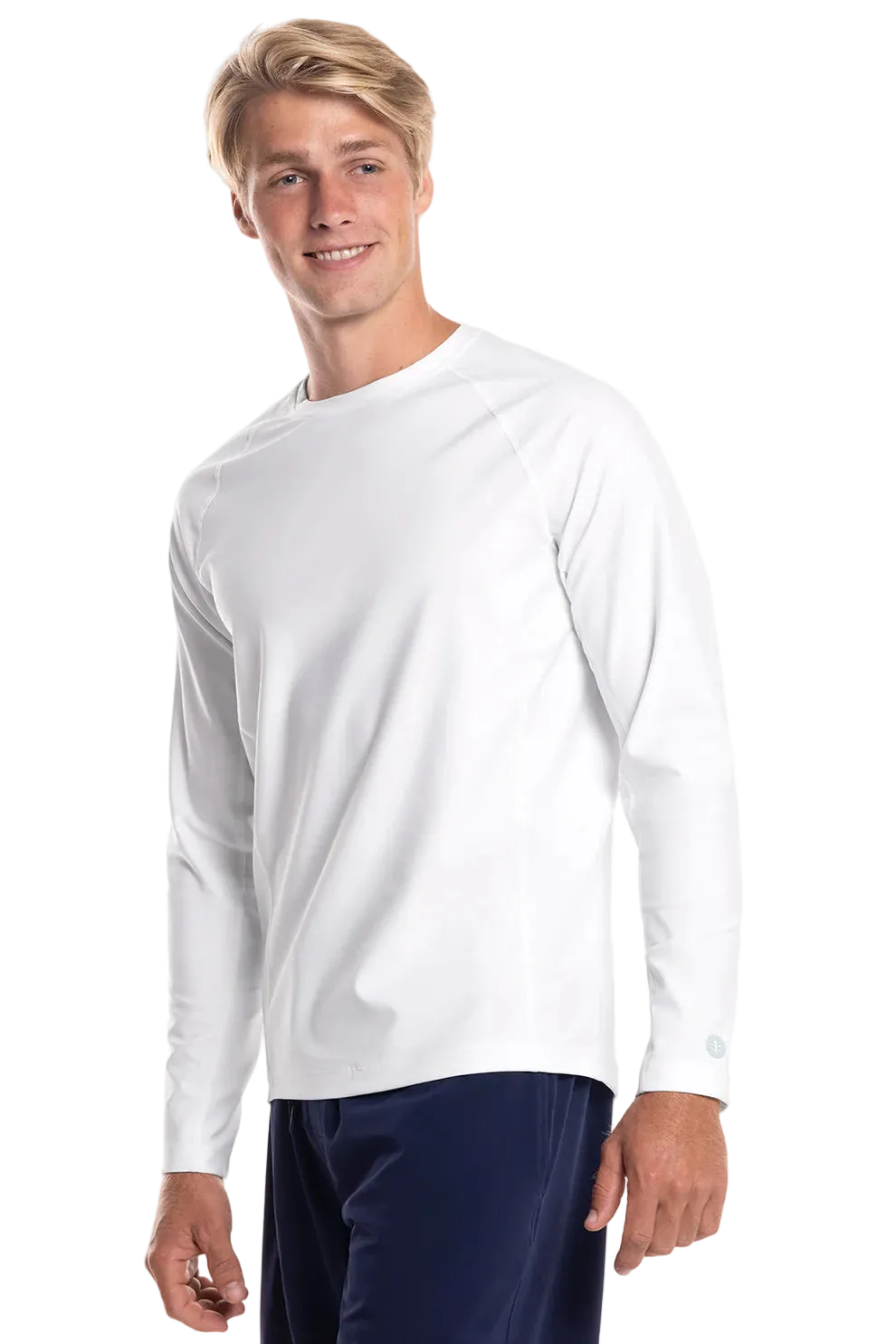 Coolibar Men's Hightide Long Sleeve Swim Shirt UPF 50+ - White