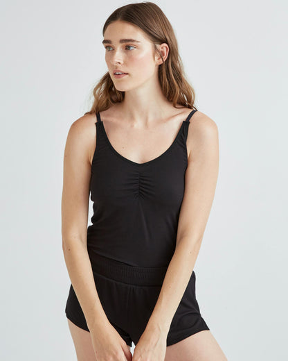Womens Night Knit Tank - Rayon Jersey - Black