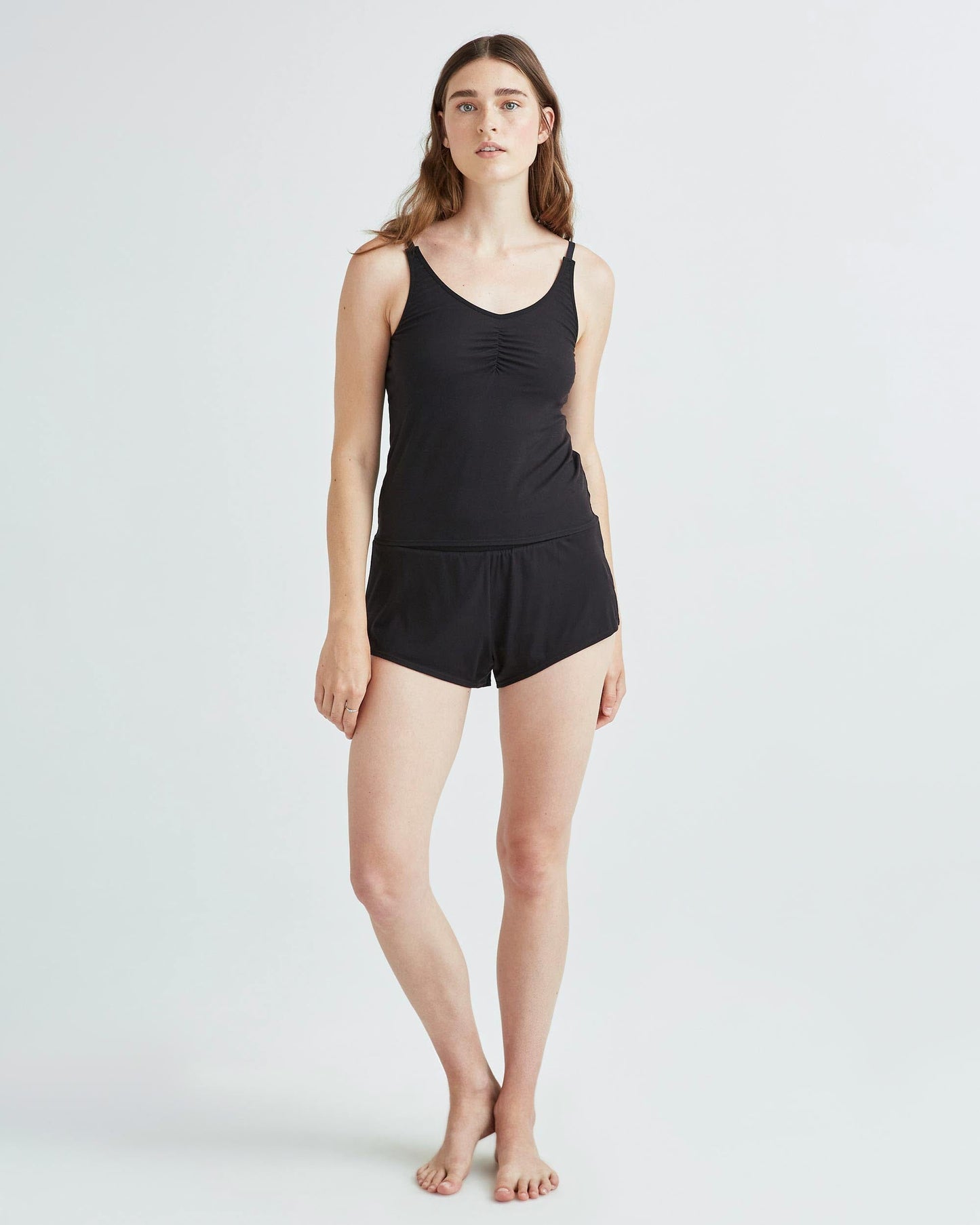 Womens Night Knit Tank - Rayon Jersey - Black