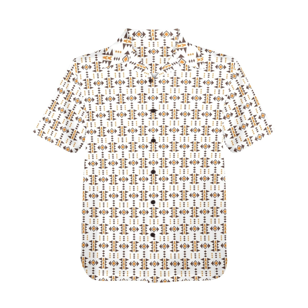 Baha Ranch White Aztec Hawaiian Shirt Made in America