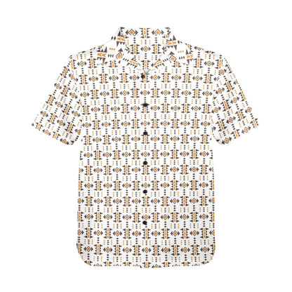 Baha Ranch White Aztec Hawaiian Shirt Made in America