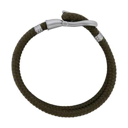 Phinity Rope Bracelet For Men Silver Green Nylon By Paul Hewitt Size XL