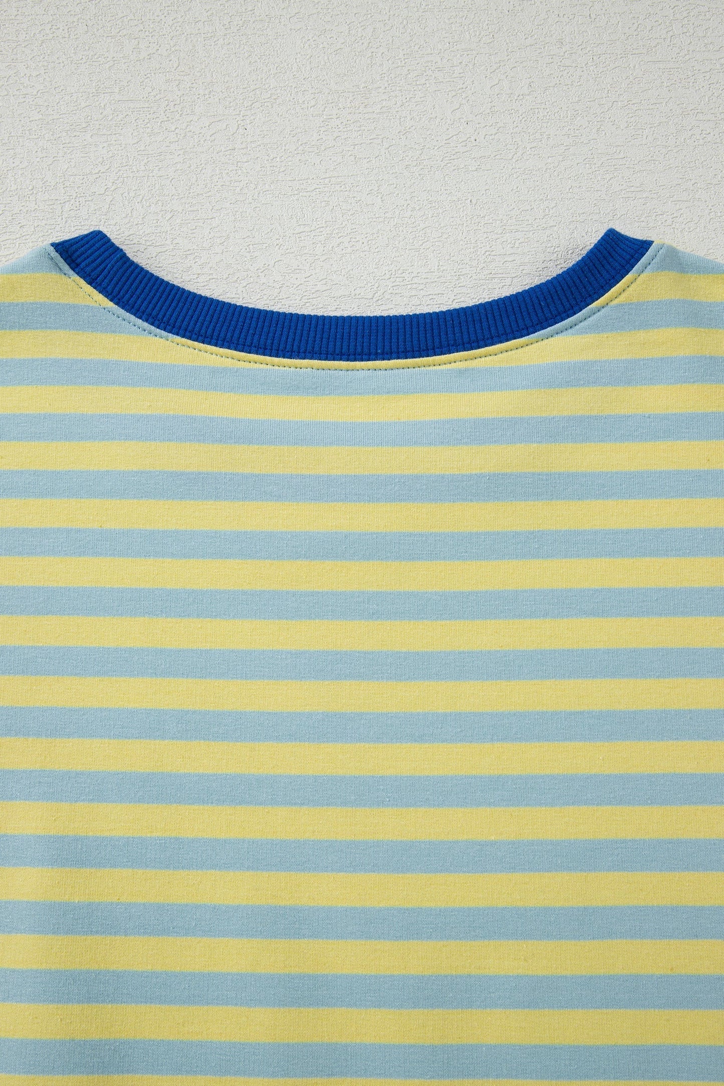 Elsa Stripe Drop Shoulder Boxy Casual Terry Short Set - Yellow