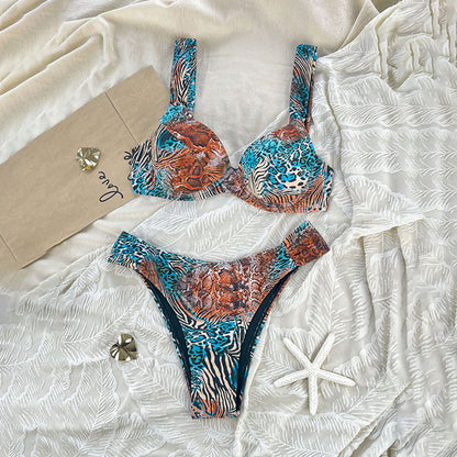Two-Piece Swimwear for Women with Tie-Up Design Elegant Beach Swim Suit