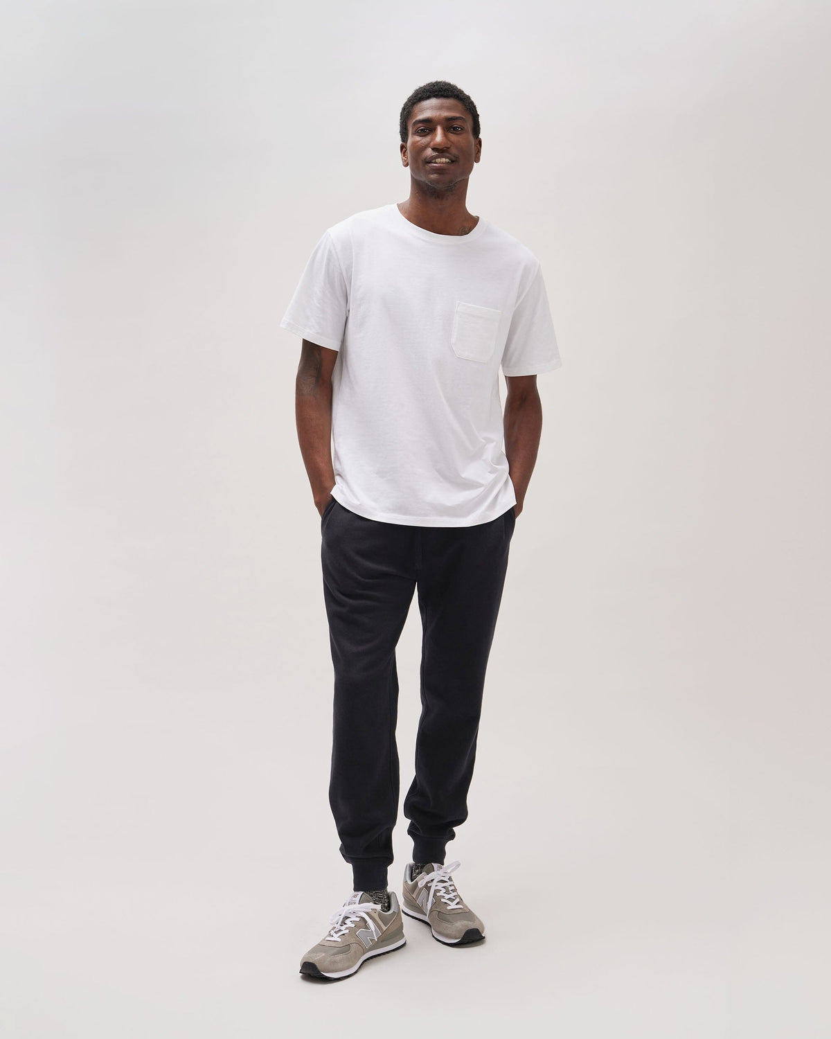 Mens Recycled Fleece Tapered Sweatpant - Recycled Fleece - Black