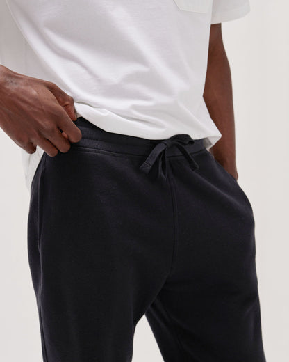 Mens Recycled Fleece Tapered Sweatpant - Recycled Fleece - Black