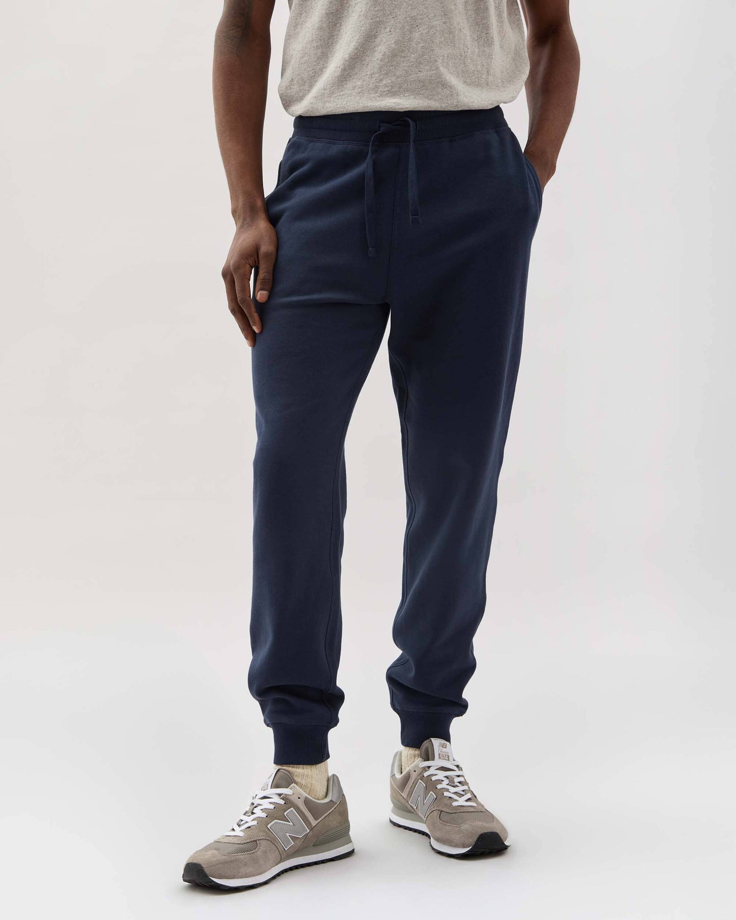 Mens Recycled Fleece Tapered Sweatpant - Recycled Fleece - Blue Nights