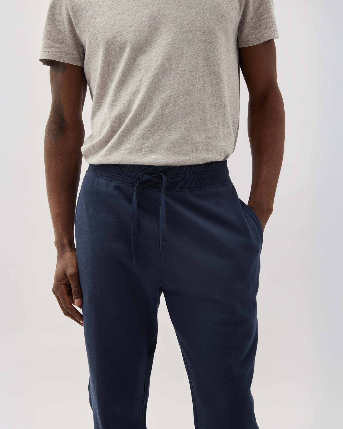 Mens Recycled Fleece Tapered Sweatpant - Recycled Fleece - Blue Nights