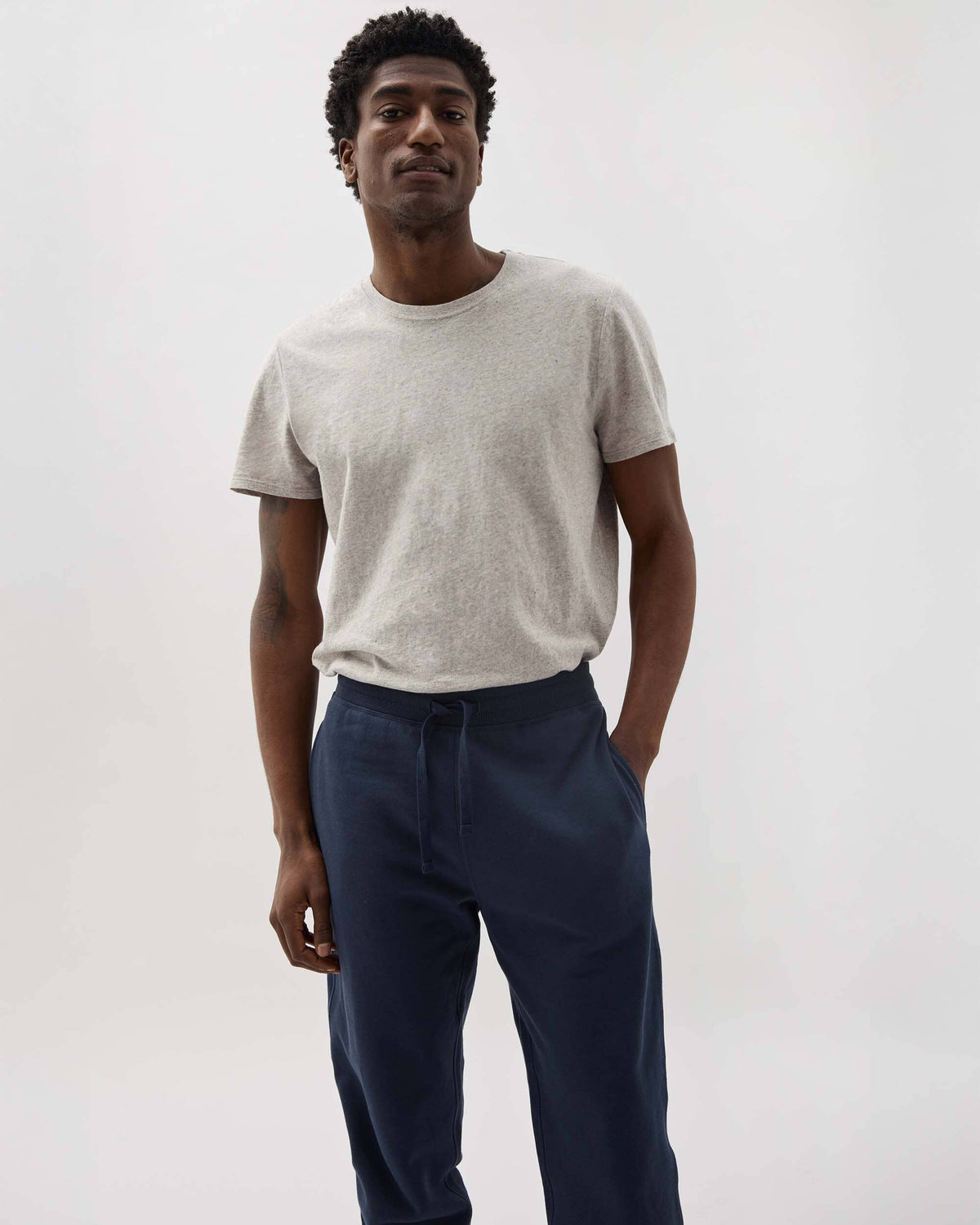 Mens Recycled Fleece Tapered Sweatpant - Recycled Fleece - Blue Nights