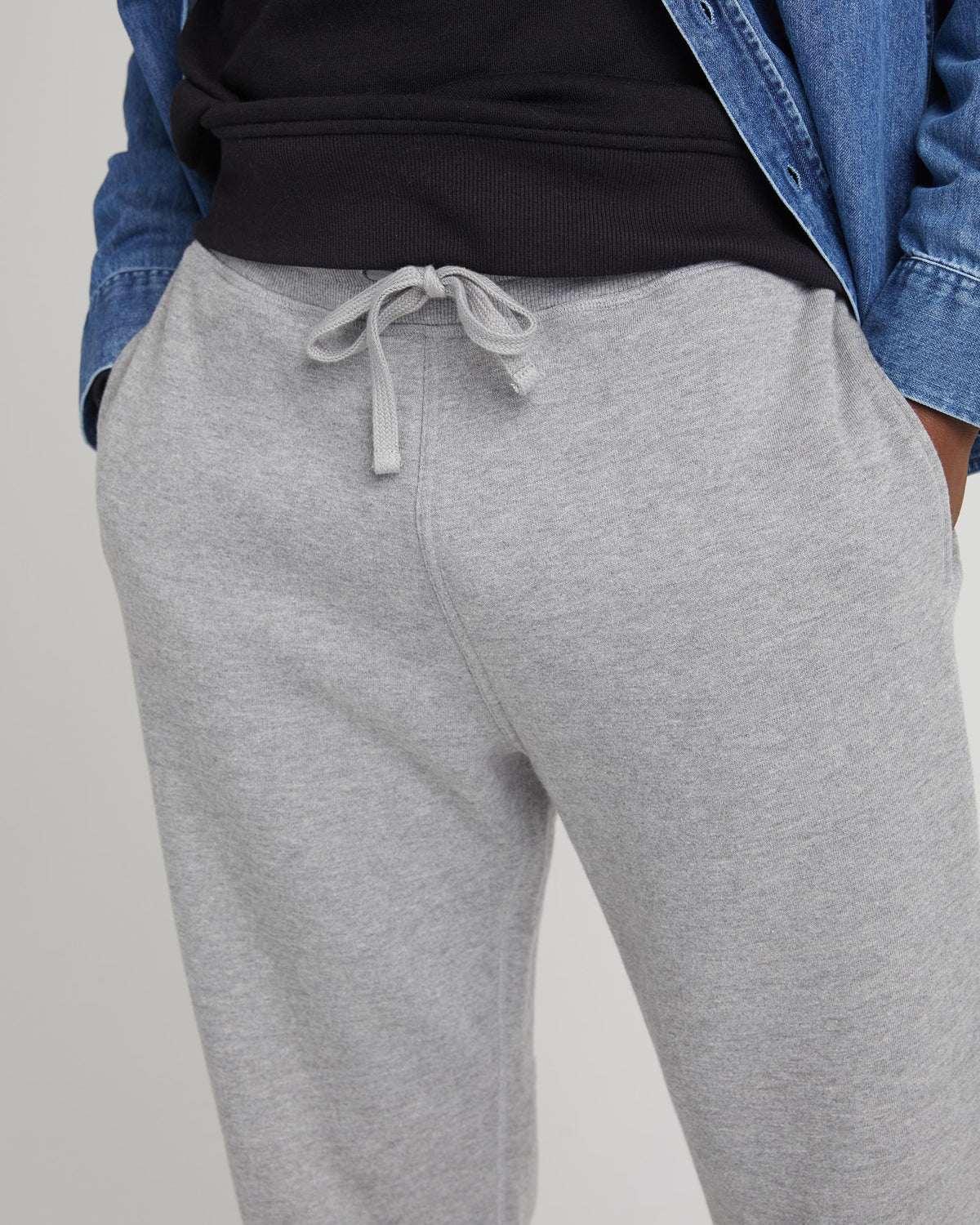 Mens Recycled Fleece Tapered Sweatpant - Recycled Fleece - Heather Grey