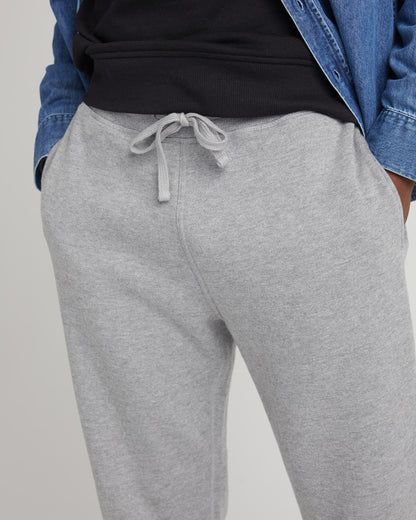 Mens Recycled Fleece Tapered Sweatpant - Recycled Fleece - Heather Grey